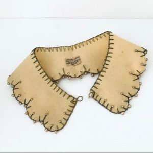 Vintage 1950s beaded Claudine collar with pearls and embroidery